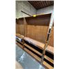 Image 2 : 6 TIER WOOD STORAGE CABINET: APPROX. 80"T X 48"W X 14"D (AT ITS DEEPEST POINT)