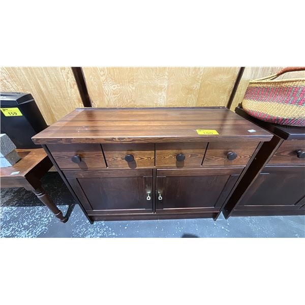WOOD 4-DRAWER 2-DOOR STORAGE CABINET: APPROX. 47.5"W X 19.5"D X 37".5T