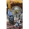Image 2 : UMBRELLA STAND W/ UMBRELLAS, PEDESTAL FAN, FLOOR FAN, B&D HAND HELD VACUUM, FOLDING HAND TRUCK & MOR