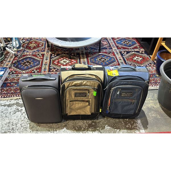 (3) ASSORTED ROLLING CARRY ON LUGGAGE