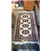 Image 1 : HANDMADE VINTAGE FLAT-WEAVE AREA RUG: APPROX. 64" X 38"
