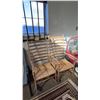 Image 1 : (2) VINTAGE WOOD LADDER BACK ROCKING CHAIRS WITH WOVEN RUSH SEATS