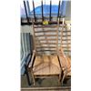 Image 2 : (2) VINTAGE WOOD LADDER BACK ROCKING CHAIRS WITH WOVEN RUSH SEATS