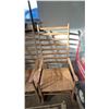 Image 3 : (2) VINTAGE WOOD LADDER BACK ROCKING CHAIRS WITH WOVEN RUSH SEATS