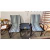Image 1 : (2) PATIO CHAIRS & A PLASTIC 17" X 17" TABLE