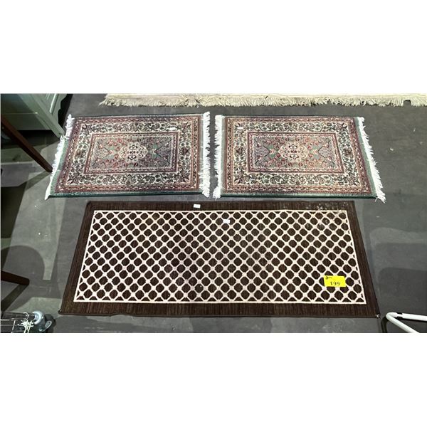 CARPET RUNNER & (2) CARPET MATS