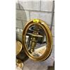 Image 1 : GILT FRAMED OVAL WALL MIRROR: APPROX. 34" X 25"