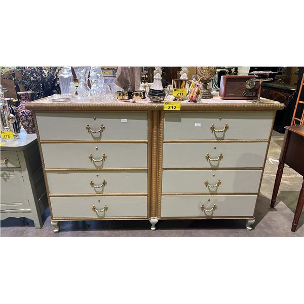 VINTAGE 8-DRAWER PAINTED WOOD DRESSER *MOST OF THE DRAWERS ARE STUCK*