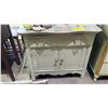 Image 2 : VINTAGE PAINTED WOOD 1-DRAWER 2-DOOR STORAGE CABINET: *DRAWER IS STUCK & DOOR HINGES ARE STICKY*