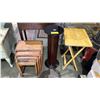 Image 1 : VINTAGE NESTING TABLES, PILLAR PLANT STAND & FOLDING TABLE