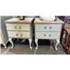 Image 1 : (2) VINTAGE FRENCH PROVINCIAL STYLE 2-DRAWER NIGHT STANDS WITH CABRIOLE LEGS