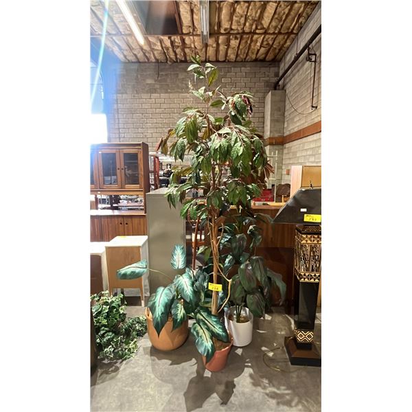 (3) POTTED FAUX PLANTS