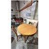Image 1 : VINTAGE WOOD TABLE WITH (2) LEAVES & (3) CHAIRS