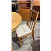 Image 3 : VINTAGE WOOD TABLE WITH (2) LEAVES & (3) CHAIRS
