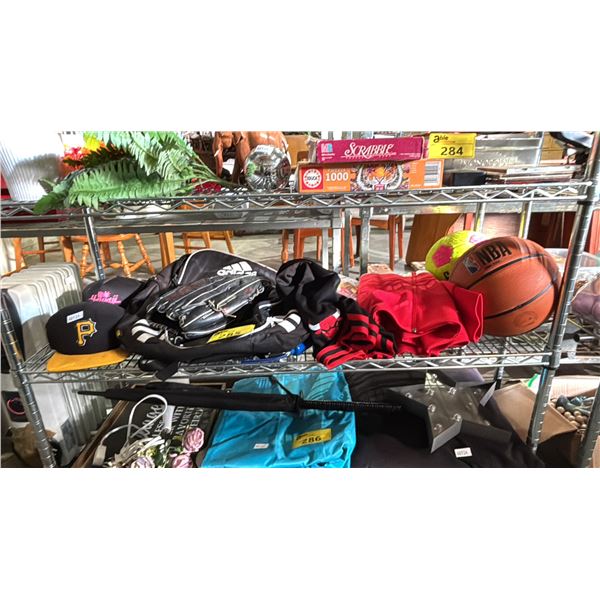 SPIDER-MAN WALL CLOCK, BASEBALL GLOVE, BASEBALL CAPS, CHICAGO BULLS ZIPPER JACKET & SHORTS & MORE