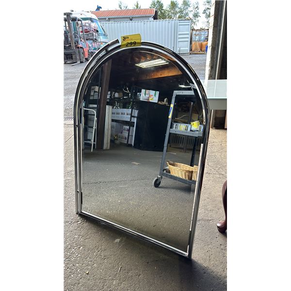 FRAMED ARCHED WALL MIRROR: APPROX. 37  X 29 