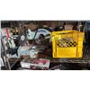 Image 1 : KING CANADA SLIDING COMPOUND MITER SAW & MILK CRATE OF 3" CASTERS