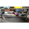 Image 1 : SHELF OF ICE SKATES, SNOW SHOES, BADMINTON & VOLLEYBALL SET & DOUBLE QUICK III HI-OUTPUT AIR PUMP