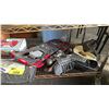 Image 2 : SHELF OF ICE SKATES, SNOW SHOES, BADMINTON & VOLLEYBALL SET & DOUBLE QUICK III HI-OUTPUT AIR PUMP