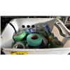 Image 2 : SHELF OF TOGGLE ANCHORS, FROG TAPE, PAINTABLE SILICONE, TOTE OF ASSTD. TAPE & MORE