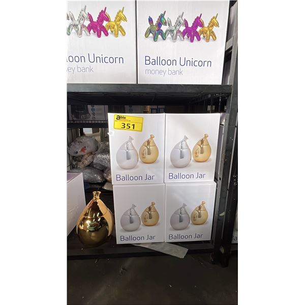 (8) *NEW IN BOX* GLAZED CERAMIC BALLOON JARS