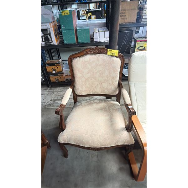VINTAGE FRENCH PROVINCIAL STYLE ARM CHAIR WITH CABRIOLE LEGS