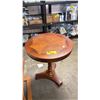 Image 1 : ROUND WOOD PEDESTAL ACCENT TABLE WITH STAR INLAY DESIGN