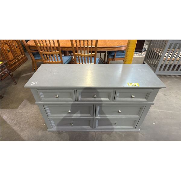 GREY PAINTED WOOD 7-DRAWER DRESSER