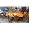 Image 1 : VINTAGE WOOD TABLE WITH 2 LEAVES & 6 CHAIRS