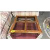Image 1 : VINTAGE SQUARE WOOD & GLASS INSERT COFFEE TABLE
