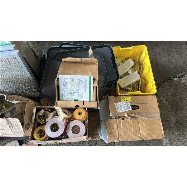 PALLET OF RUBBERMAID TOTE LIDS, WESTWARD WRENCHES, FIBRE-METAL TUNGSTEN ELECTRODES & MORE *MUST TAKE