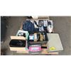 Image 1 : PALLET OF ASSORTED FOOTWEAR, VINTAGE BERNINA SEWING MACHINE, MUSIC CDS & MORE *MUST TAKE ALL*