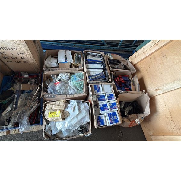 PALLET OF WESTWARD BI-METAL HOLE SAWS, WESTWARD SPARK PLUG SOCKETS, WESTWARD WRENCHES & MORE