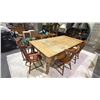 Image 1 : VINTAGE WOOD TABLE WITH 5 CHAIRS