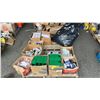 Image 1 : PALLET OF ASSORTED DRILL BITS, TENSOR BANDAGES, WORK GLOVES, GREEN NESTING STORAGE BINS & MORE *MUST