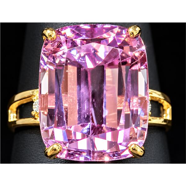 10K(3.5G), KUNZITE (8.9CT)RING, SIZE 5.5, SUGGESTED RETAIL VALUE $3600