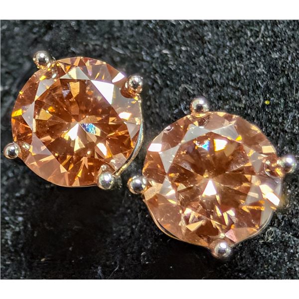 14K(0.8G), COLOR LAB DIAMOND (1.5CT) EARRING, SUGGESTED RETAIL VALUE $2800