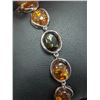 Image 2 : SILVER(10.9G), AMBER BRACELET 7", SUGGESTED RETAIL VALUE $700