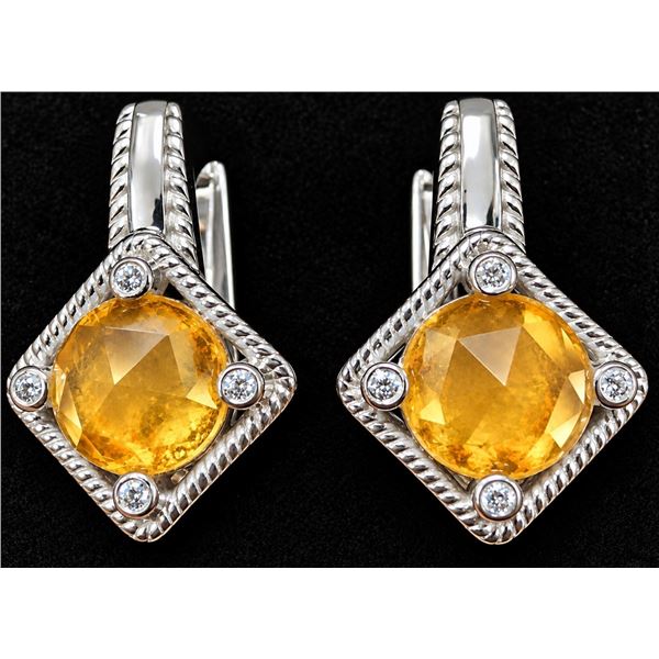 SILVER(6G), CITRINE (2CT) EARRING, SUGGESTED RETAIL VALUE $360