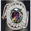 Image 1 : SILVER(5.2G), MYSTIC TOPAZ (2CT) RING, SUGGESTED RETAIL VALUE $340