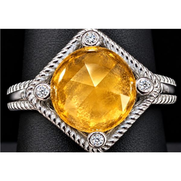 SILVER(4.6G), CITRINE (3CT)RING SUGGESTED RETAIL VALUE $320