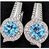 Image 1 : SILVER(4.9G), BLUE TOPAZ (2CT) EARRING, SUGGESTED RETAIL VALUE $300