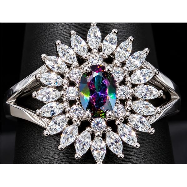 SILVER(4.1G), MYSTIC TOPAZ (0.5CT) RING, SUGGESTED RETAIL VALUE $280