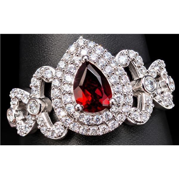 SILVER(3.7G), GARNET (0.5CT)RING, SIZE , SUGGESTED RETAIL VALUE $280