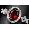 Image 1 : SILVER(3.2G), GARNET (1CT) RING, SUGGESTED RETAIL VALUE $240