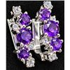 Image 1 : SILVER(3.3G), AMETHYST (APP 0.8CT) EARRING, SUGGESTED RETAIL VALUE $220