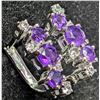 Image 2 : SILVER(3.3G), AMETHYST (APP 0.8CT) EARRING, SUGGESTED RETAIL VALUE $220