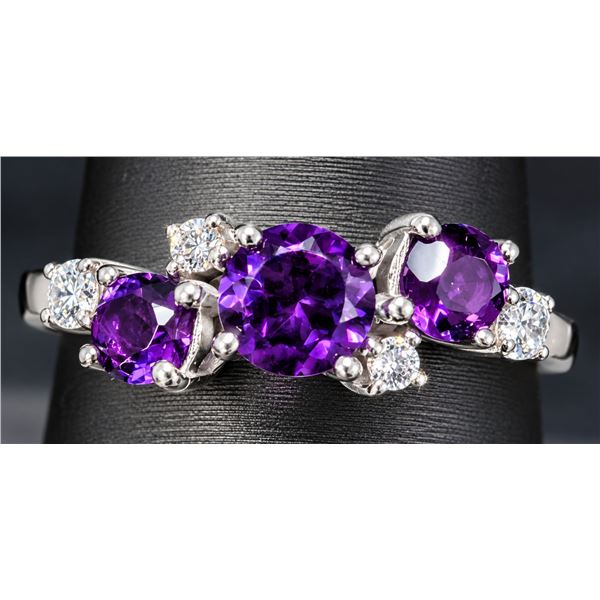 SILVER(3G), AMETHYST (APP 0.8CT)RING SUGGESTED RETAIL VALUE $200