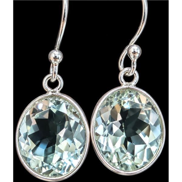 SILVER(2.5G), GREEN AMETHYST (APP 7CT) EARRING