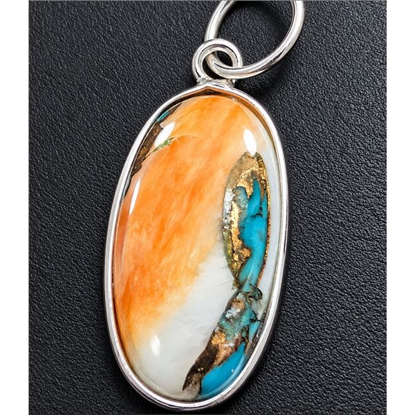 SILVER OYSTER TURQUOISE PENDANT